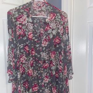Umgee Floral Long Sleeve Dress